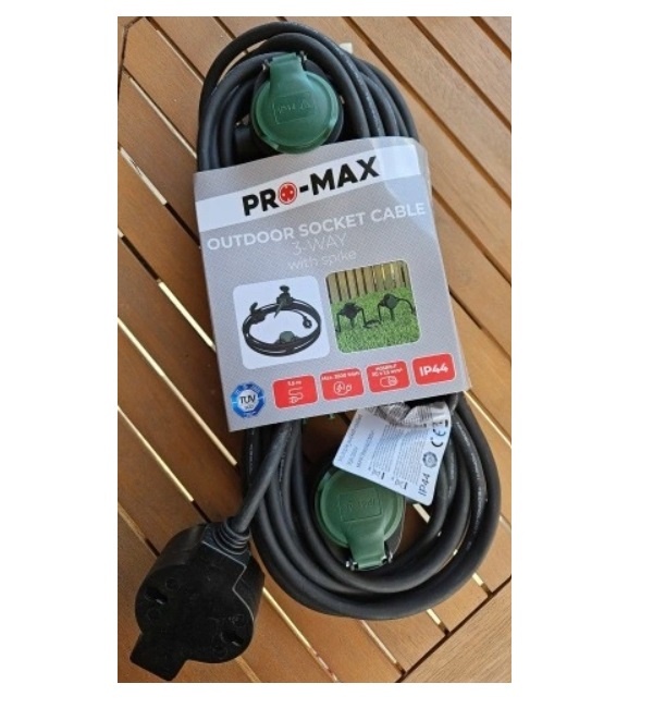 PRO-MAX Tuinverlengkabel 7,5 meter - 3500 W PRO-MAX Tuinverlengkabel 7,5 meter - 3500 W