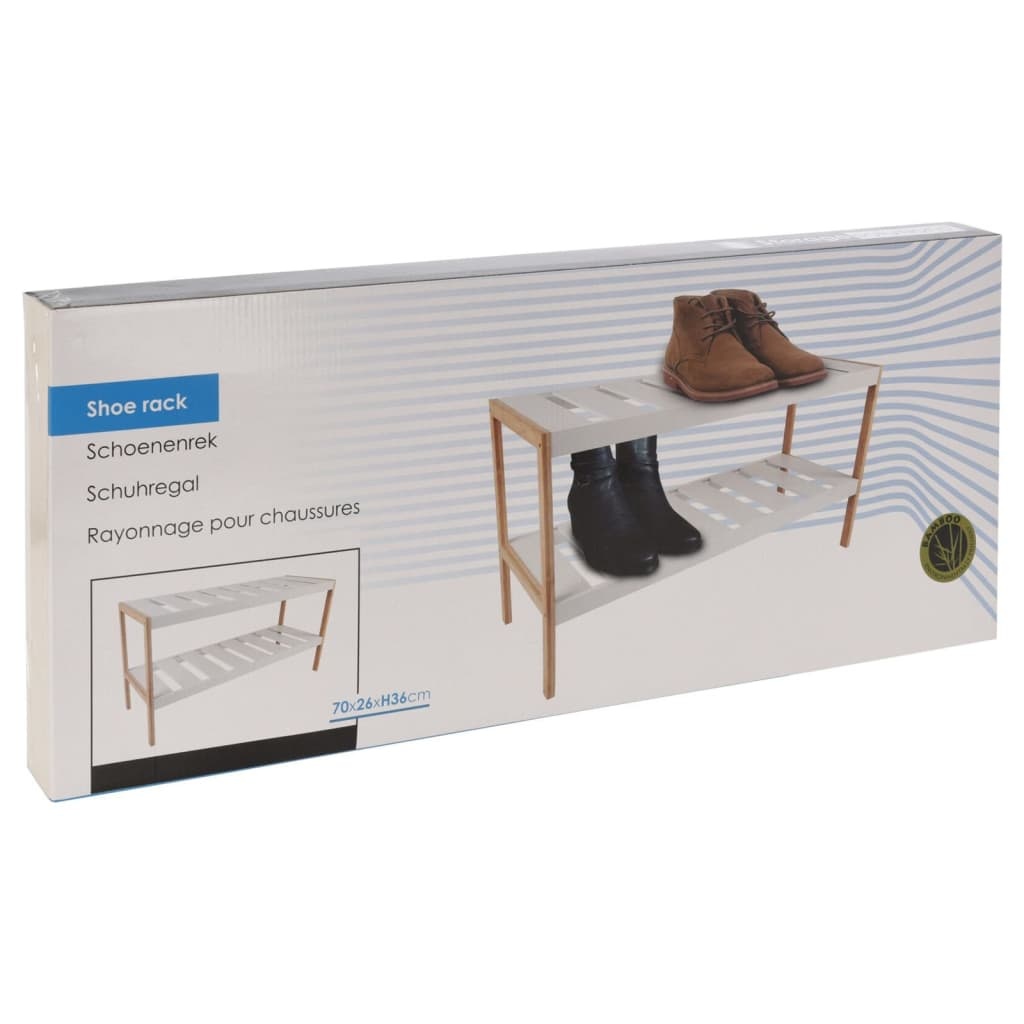Schoenenrek Bamboe 2-laags 70 x 26 x 36 cm Schoenenrek Bamboe 2-laags 70 x 26 x 36 cm