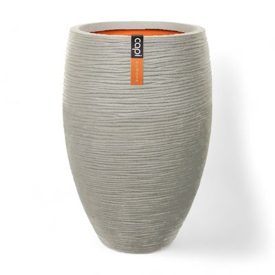 Capi Europe - Vaas elegant deluxe Rib NL - 38 x 58 cm - Lichtgrijs - Opening Ø27 cm 1090924