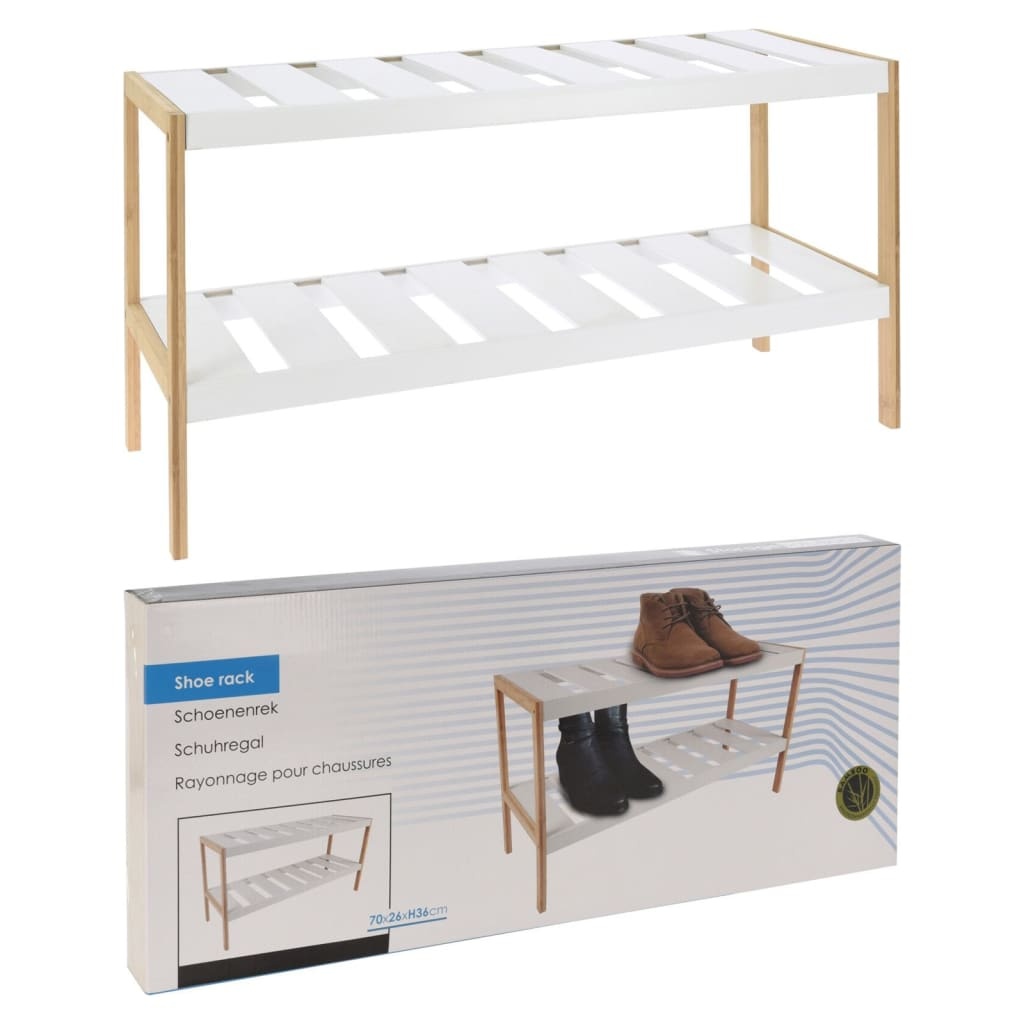 Schoenenrek Bamboe 2-laags 70 x 26 x 36 cm Schoenenrek Bamboe 2-laags 70 x 26 x 36 cm