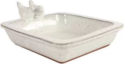 Vogelbad Momo van steen - 27 cm - Wit 1089700