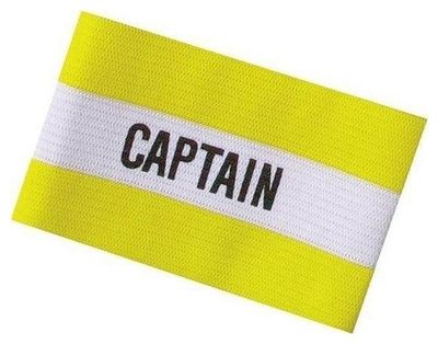 Aanvoerdersband Captian Geel/Wit Junior 1086522