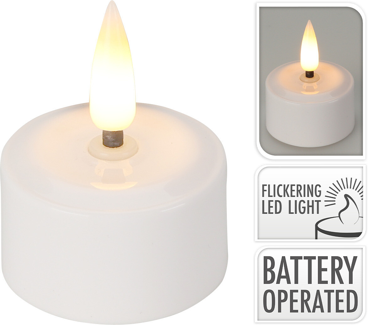 Oplaadbare Theelichtjes met LED Ø 4cm - 4 stuks - uitbreidingsset zonder oplader Oplaadbare Theelichtjes met LED Ø 4cm - 4 stuks - uitbreidingsset zonder oplader