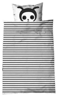 Luckyboysunday Dekbedovertrek Nulle 100 x 70 cm Wit/grijs --95199