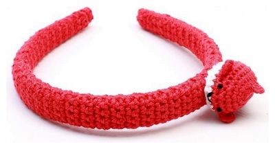 NatureZOO Haarband / Diadeem voor baby Narwal Rood --00340