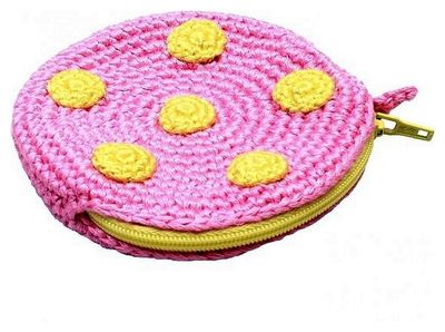NatureZOO Etuitje Rond Met Stippen 8 cm Roze/geel --02016