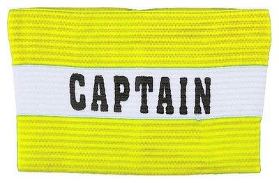 Aanvoerdersband Captian Geel/Wit Senior 1084925