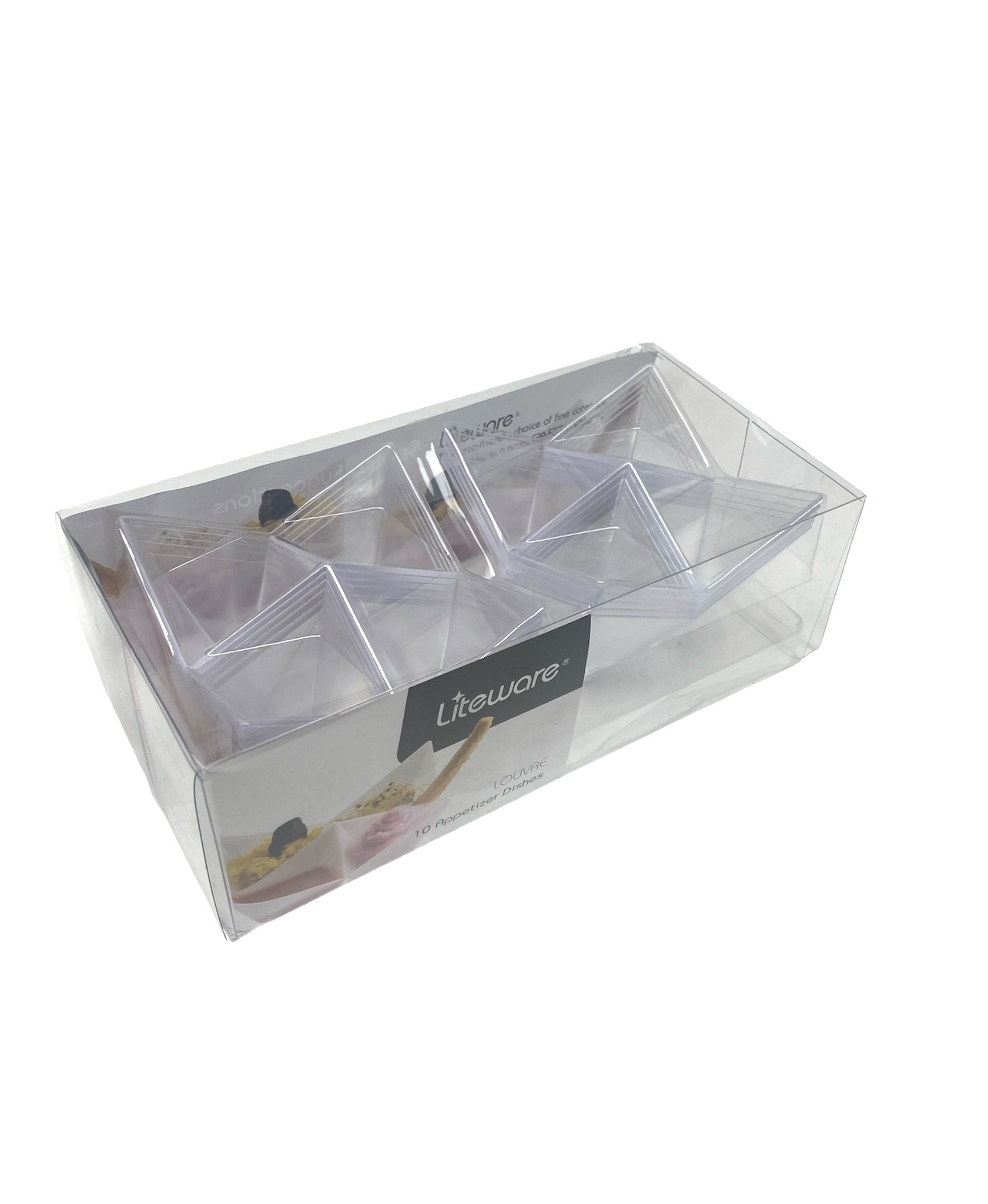10 stuks Rosseto Liteware Plastic Louvre schaaltjes voor amuse, nootjes, snoepjes of borrelhapjes 10 stuks Rosseto Liteware Plastic Louvre schaaltjes voor amuse, nootjes, snoepjes of borrelhapjes