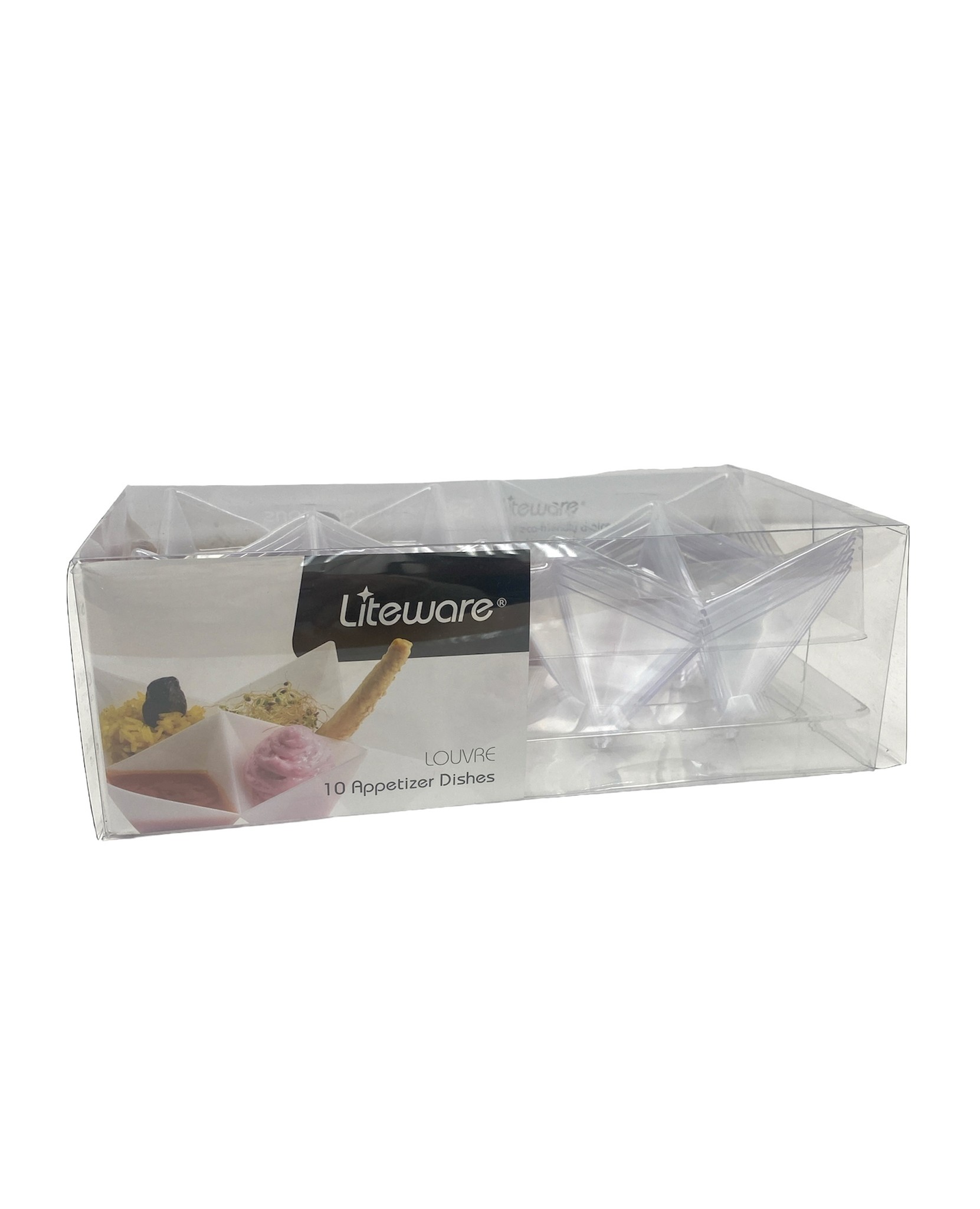 10 stuks Rosseto Liteware Plastic Louvre schaaltjes voor amuse, nootjes, snoepjes of borrelhapjes 10 stuks Rosseto Liteware Plastic Louvre schaaltjes voor amuse, nootjes, snoepjes of borrelhapjes