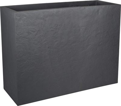 EDA Rechthoekige plantenbak Volcania Stone effect Antraciet 46 liter - 78,5 x 29,5 x 60 cm 1080724