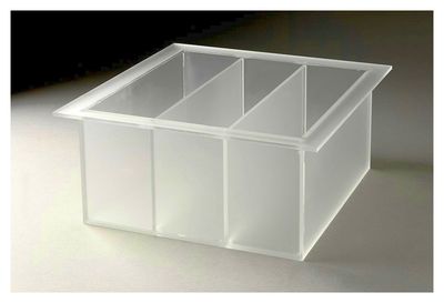 Rosseto 3-vaks inzetschaal Vierkant 33,5 x 33,5 cm - Hoogte 15 cm - Frosted Acrylic 1048128