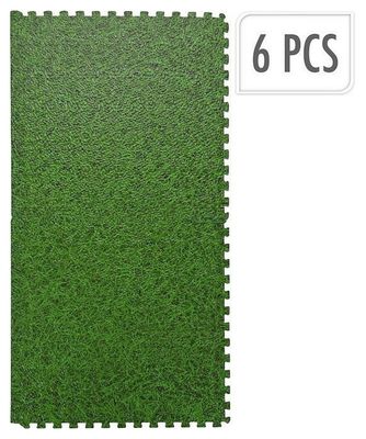 Zwembad Vloermat - tegels - 40 x 40 cm - grasprint - 6 stuks 1082264