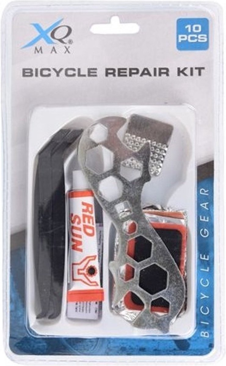 Fiets reparatie / gereedschap set 10-delig - Fietsbanden plakken - Fietsgereedschap voor onderweg Fiets reparatie / gereedschap set 10-delig - Fietsbanden plakken - Fietsgereedschap voor onderweg