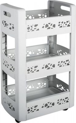Keuken Trolly met 3 Niveaus - Opbergwagentje met Wielen - Grijs 45 x 29 x 79 cm 1080249
