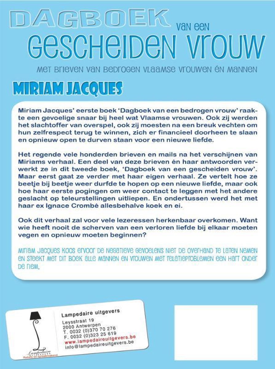 Dagboek Van Een Gescheiden Vrouw - Miriam Jacques Dagboek Van Een Gescheiden Vrouw - Miriam Jacques