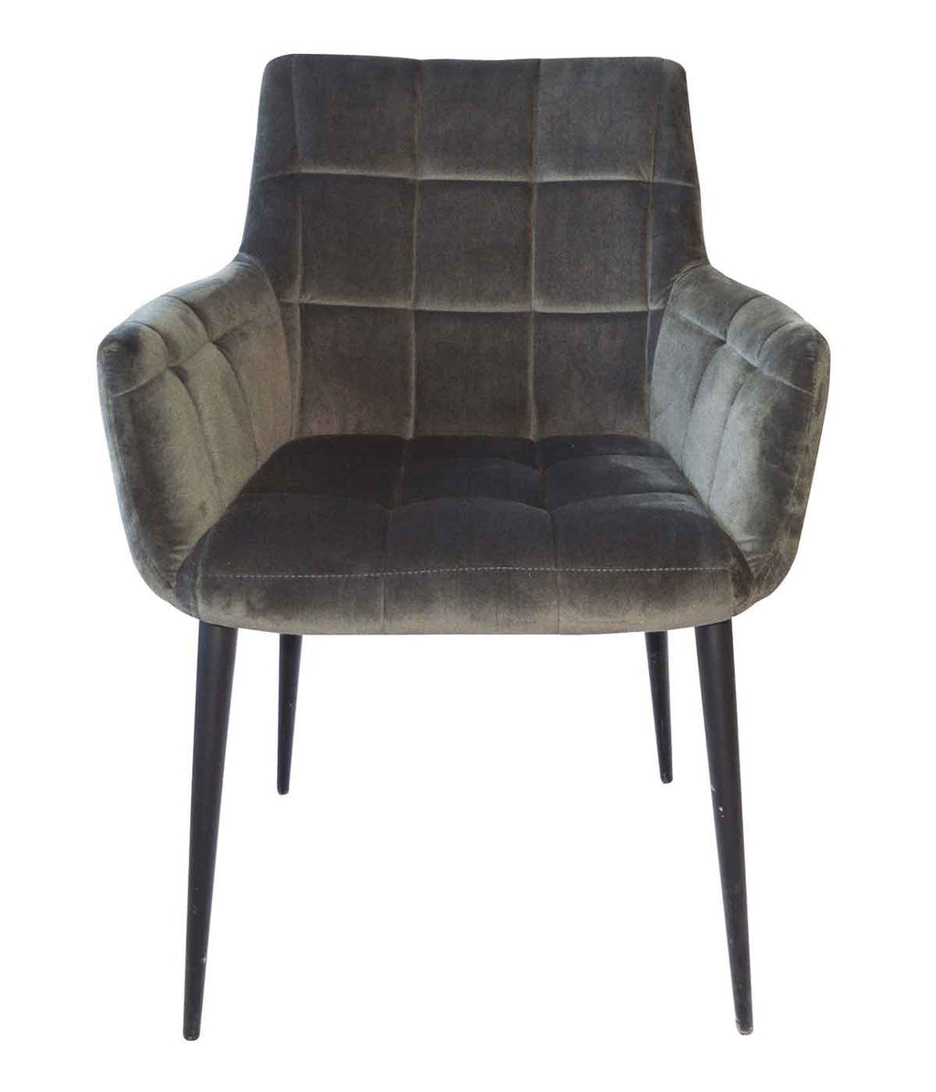 PTMD Flair Stoelen - 60,5 x 61,5 x 85,5 cm - Fluweel/Metaal - Grijs PTMD Flair Stoelen - 60,5 x 61,5 x 85,5 cm - Fluweel/Metaal - Grijs