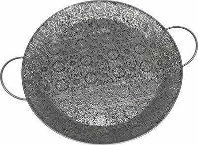 Decoratief Dienblad | Ø34 cm | Zilver | Decoratie Schaal 1077944