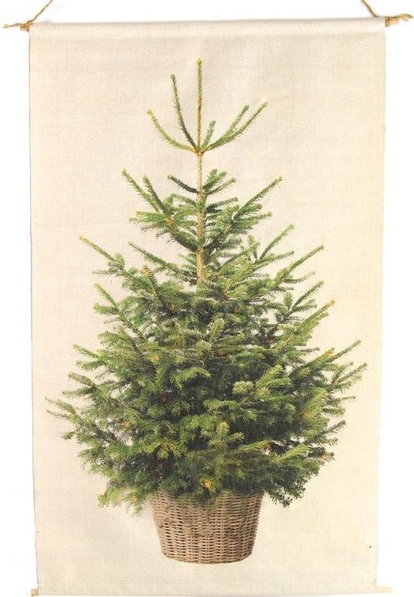 Countryfield Wanddoek Kerstboom met LED - 110 x 136 cm Countryfield Wanddoek Kerstboom met LED - 110 x 136 cm