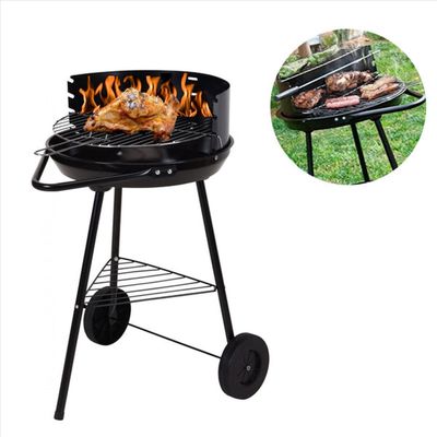 Barbecue - BBQ - Rond - Half open - Verrijdbaar - 41,5x70x41,5 cm - Zwart grijs 1077013