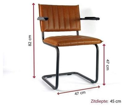 Countryfield Stoel met slede | Cognac | 47 x 82 cm 1070483