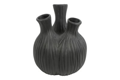 Vaas Cebola van steen - Zwart - 21 x 21 x 25 cm 1091810