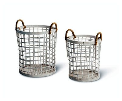 Set Van 2 Witte Bamboe Manden 31 x 26 x 39 cm 1067146