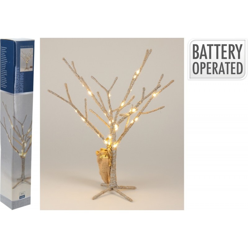 Decoratieve boom met verlichting - Zilver - 30 LED - 40 cm Decoratieve boom met verlichting - Zilver - 30 LED - 40 cm