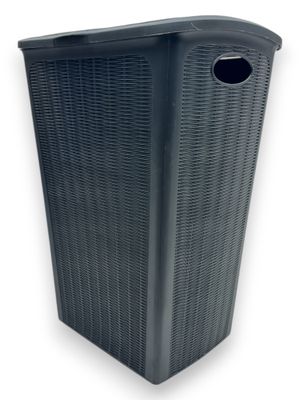 Wasmand met deksel - Antraciet - 55 liter 1092491