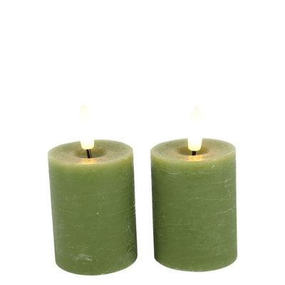 Stompkaars Lyon met LED - 5 x 9 cm - Lichtgroen - 2 stuks 1092355
