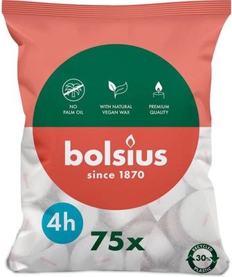 Bolsius Theelichtjes/Waxinelichtjes - 4 uur - 75 stuks 1092422
