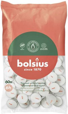 Bolsius Theelichtjes/Waxinelichtjes - 6 uur - 60 stuks 1092423