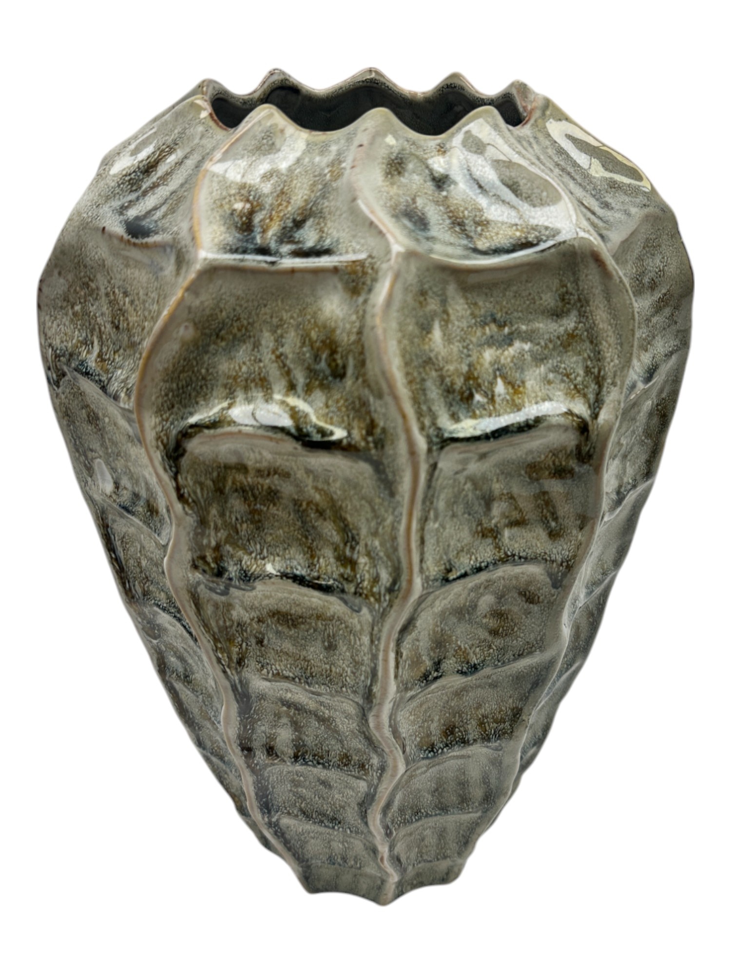 Vaas Rialto van steen - Groen - 30 x 30 x 45 cm