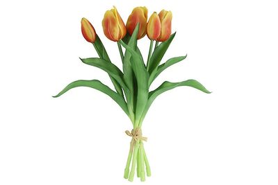 Kunstbloemen Tulpen Geel/Fuchsia 30 cm 1092548