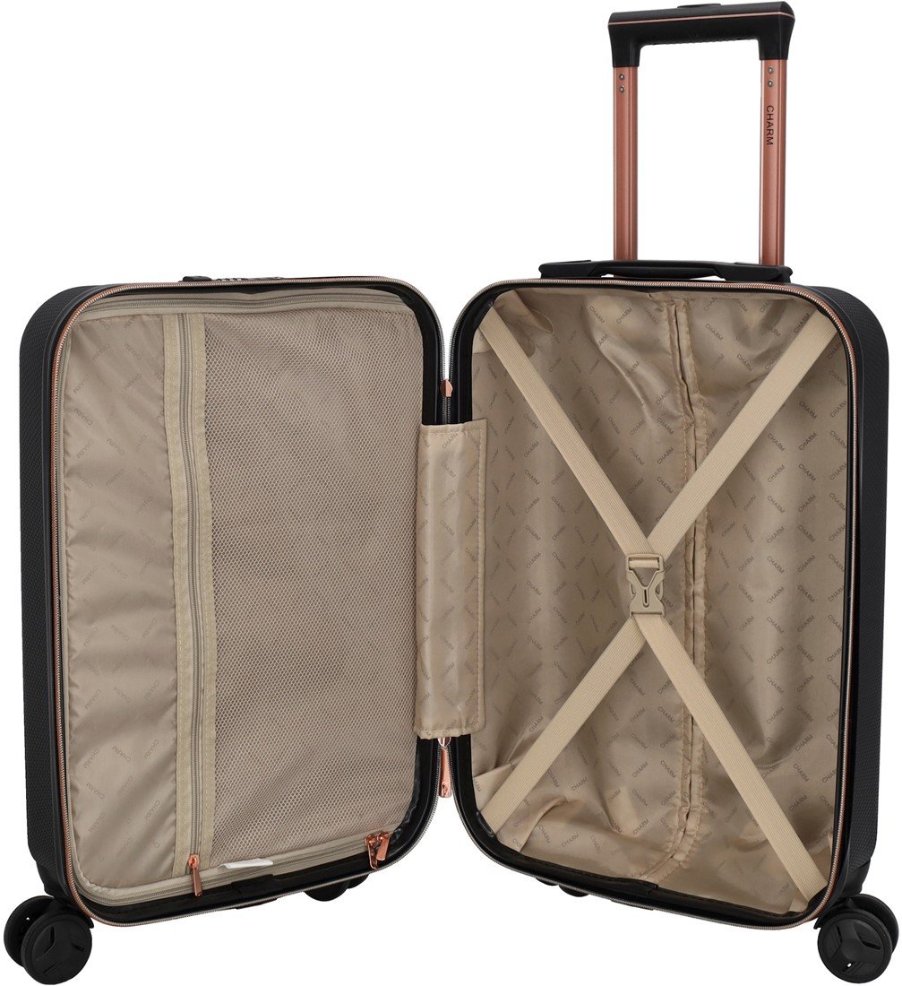 Charm London Handbagage Koffer - Zwart Charm London Handbagage Koffer - Zwart
