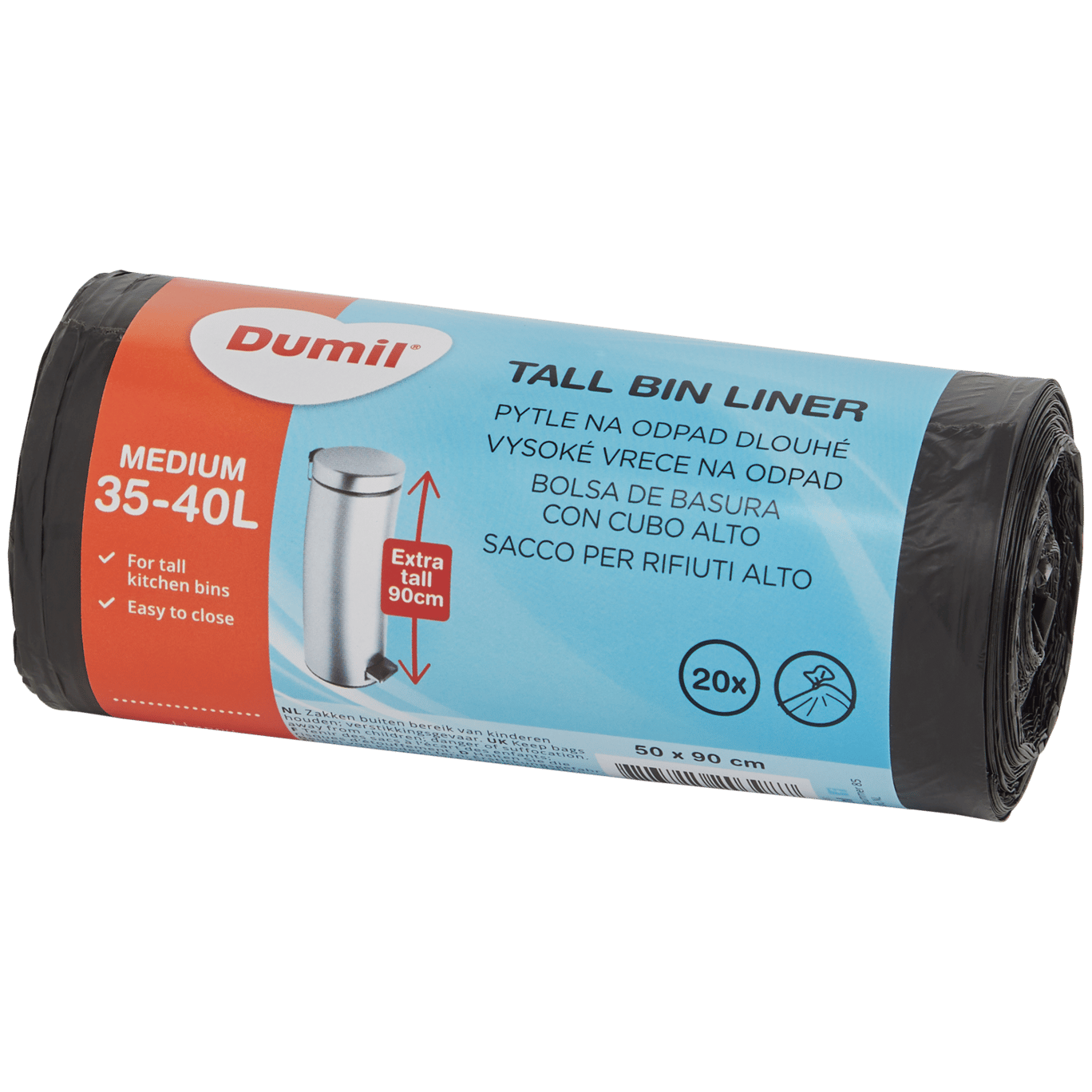Dumil Vuilniszak Medium - 20 zakken 35-40 Liter - 5 rollen Dumil Vuilniszak Medium - 20 zakken 35-40 Liter - 5 rollen