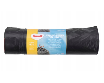 Dumil Vuilniszak met trekband - 15 zakken van 60 liter - 1 rol 1092600