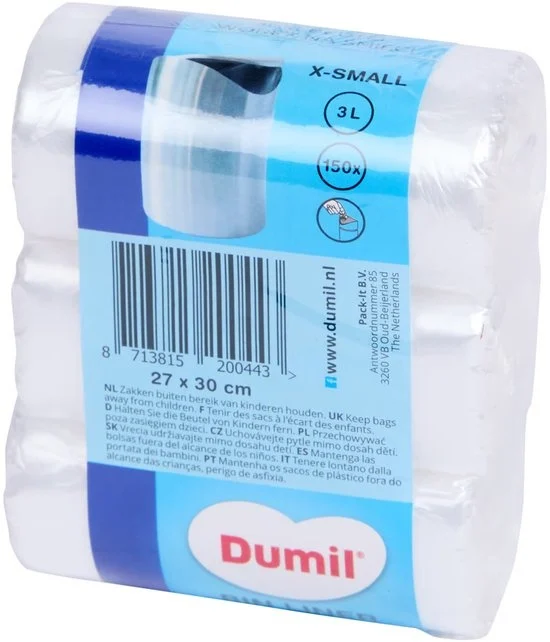 Dumil Afvalzakjes 150 zakken van 3 Liter - 3-pack Dumil Afvalzakjes 150 zakken van 3 Liter - 3-pack