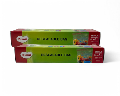 Dumil hersluitbare Diepvrieszakjes - 25 stuks 1 liter + 25 stuks 3 liter - Voordeelverpakking 2 stuks 1092881