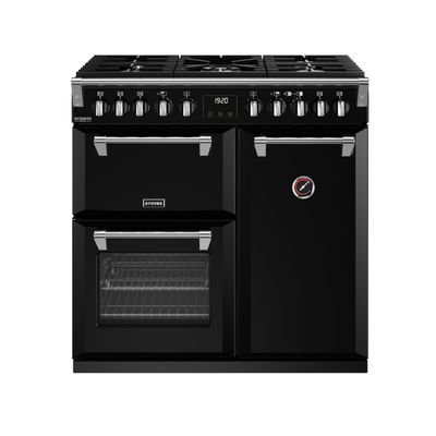 Stoves Richmond D900 DF Deluxe 90 cm gasfornuis zwart ST-DX-RICH-D900DF-BLACK
