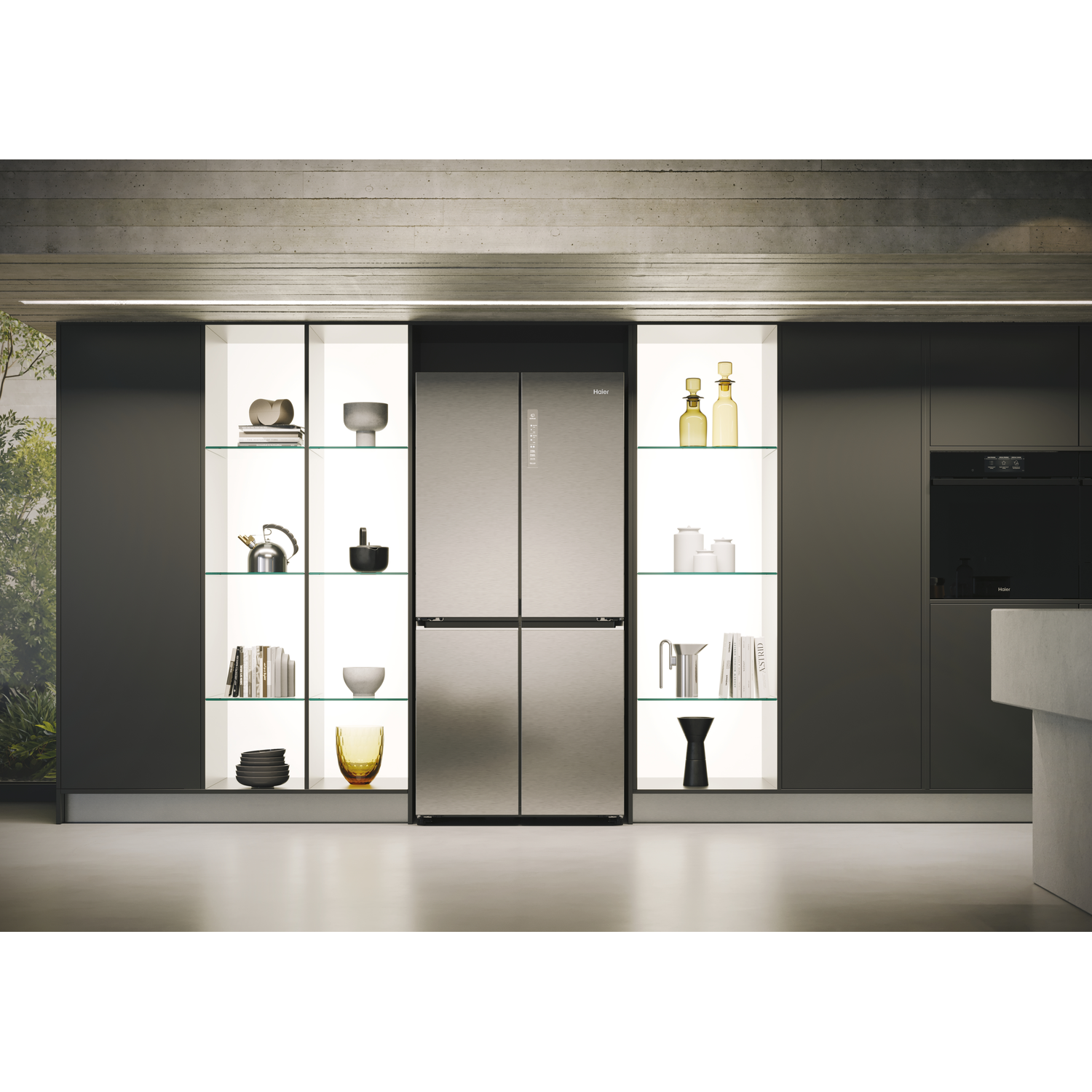 Haier HCR7818DNMM Cube 83 Amerikaanse koelkast 181cm RVS Haier HCR7818DNMM Cube 83 Amerikaanse koelkast 181cm RVS