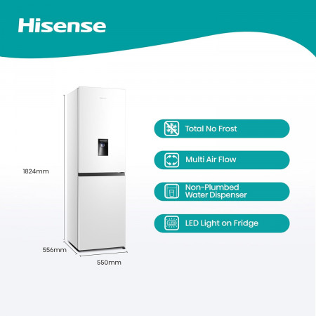 Hisense RB327N4WWE Vrijstaande Koel-Vriescombi 182cm Wit Hisense RB327N4WWE Vrijstaande Koel-Vriescombi 182cm Wit