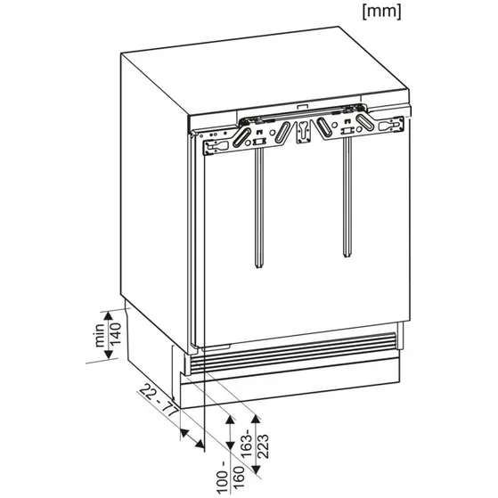 Miele K31222Ui Onderbouw Koelkast 55x60x82cm 136L Miele K31222Ui Onderbouw Koelkast 55x60x82cm 136L