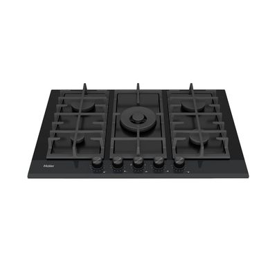 Haier HAVG75HB inbouw Gaskookplaat Zwart Gas op Glas 75x51cm HAVG75HB
