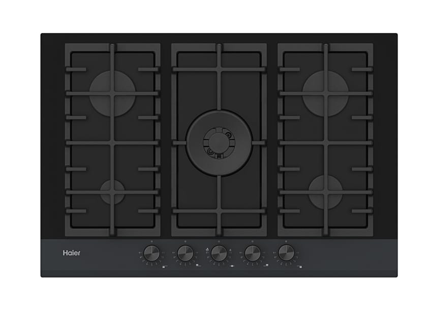 Haier HAVG75HB inbouw Gaskookplaat Zwart Gas op Glas 75x51cm