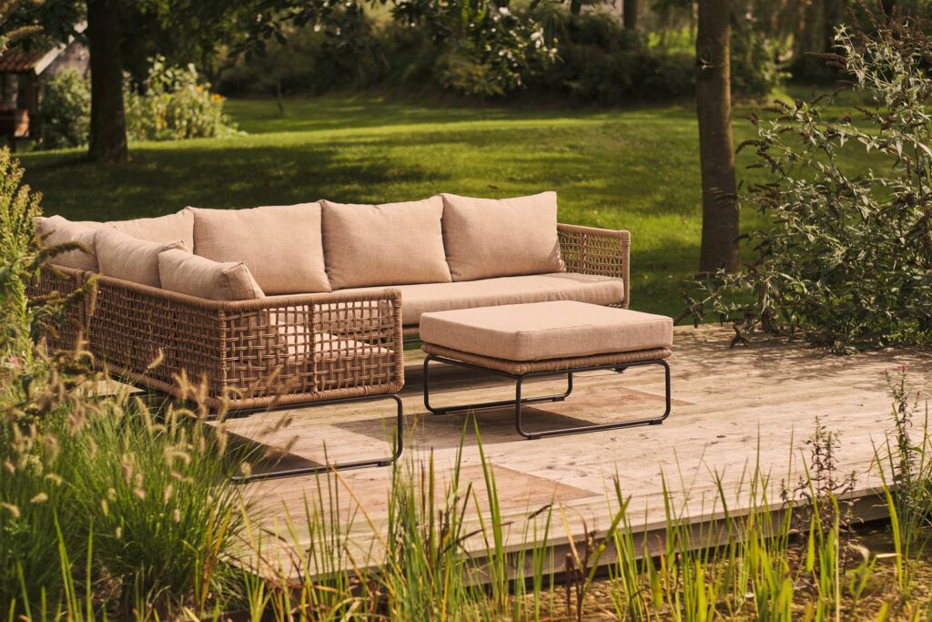 Loungeset / Hoekset Knox Taupe inclusief Hocker