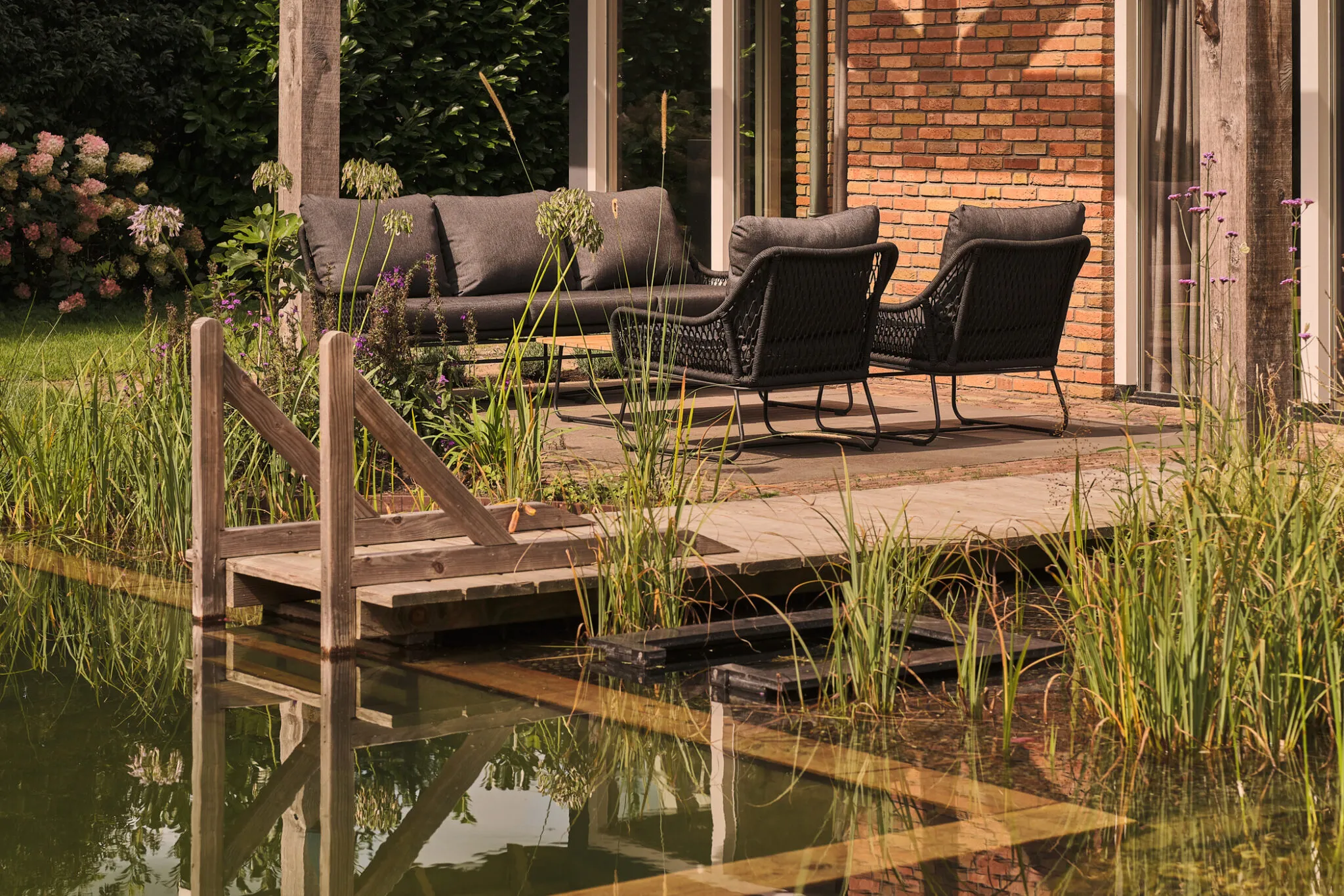 Tuinset / Loungeset Rio Zwart gevlochten Touw - Kussens Antraciet Tuinset / Loungeset Rio Zwart gevlochten Touw - Kussens Antraciet