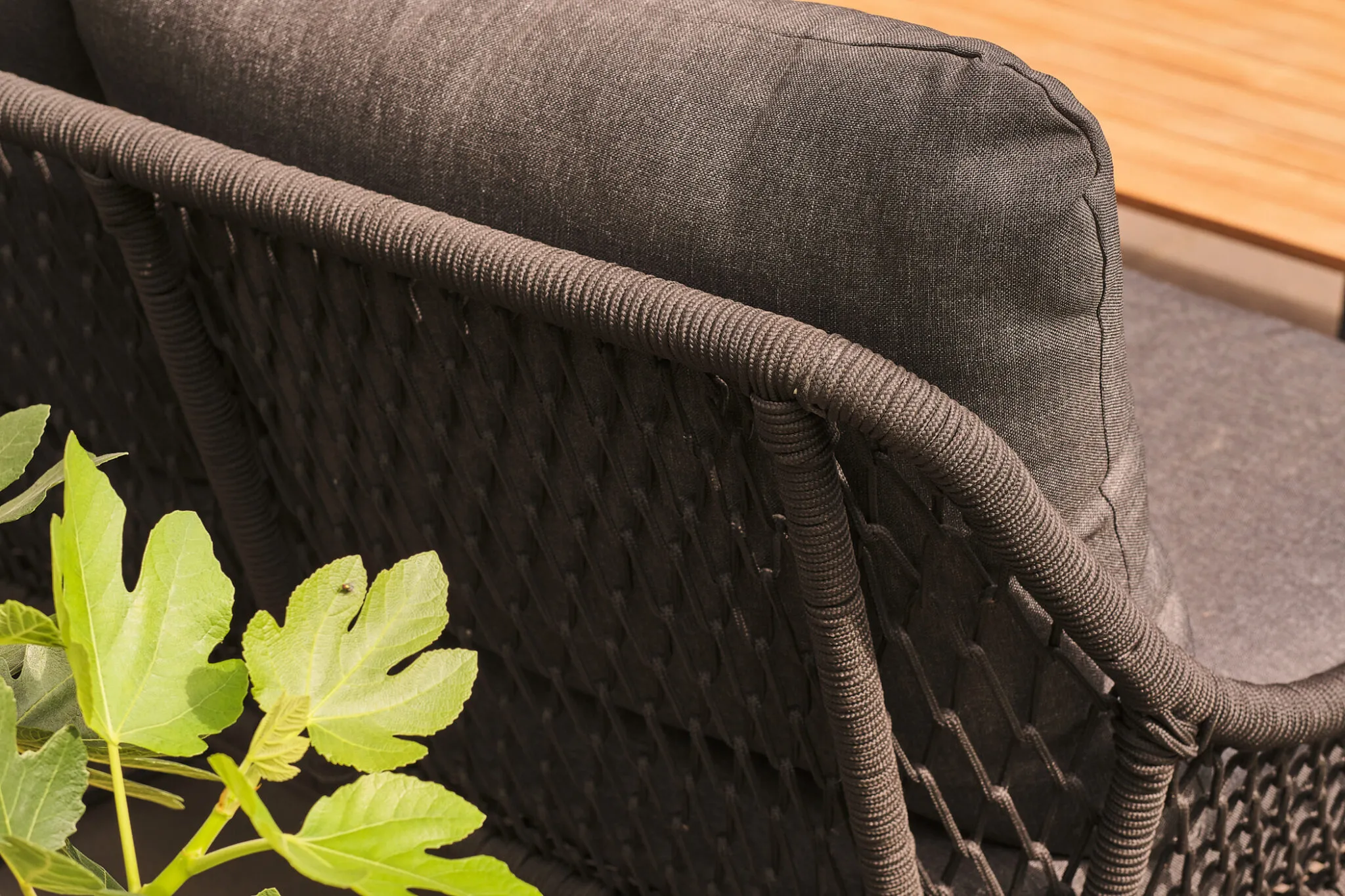 Tuinset / Loungeset Rio Zwart gevlochten Touw - Kussens Antraciet Tuinset / Loungeset Rio Zwart gevlochten Touw - Kussens Antraciet