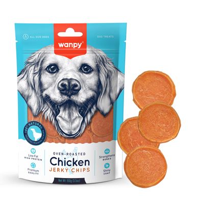 Wanpy Hondensnack Chicken Jerky Chips - Zak á 100 gram 1092584
