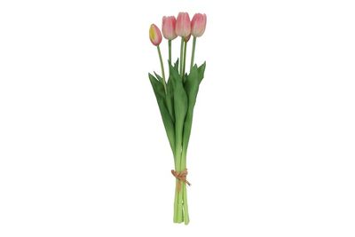 Kunstboeket Tulpen Roze/Creme - 40 cm 1093542
