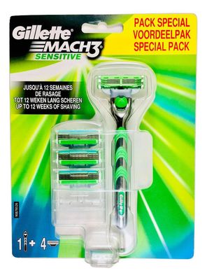 Gillette Mach3 Sensitive Voordeelpack met 4 mesjes 1093307